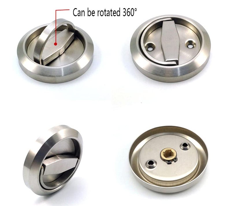WANLIAN Round Pocket Door Lock,Passage Door Handle Lock Knobs Lockset-No Keys,Privacy Door Latch Lock,Stainless Steel 304 Storeroom Locks,Bed Room,Kitchen,Bathroom,Laundry Room Doors Privacy Lock - Image 5